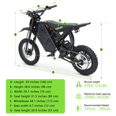 VIPCOO H3 Dirt Bike électrique