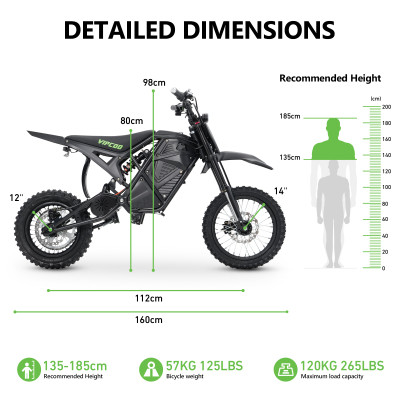 VIPCOO H3 Dirt Bike électrique
