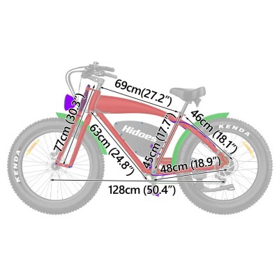 Hidoes B3 1200W Motor 48V 18.2Ah Akku Geschwindigkeit 60 km/h Lange Reichweite 96km Fat Tire Cruiser Elektrofahrrad